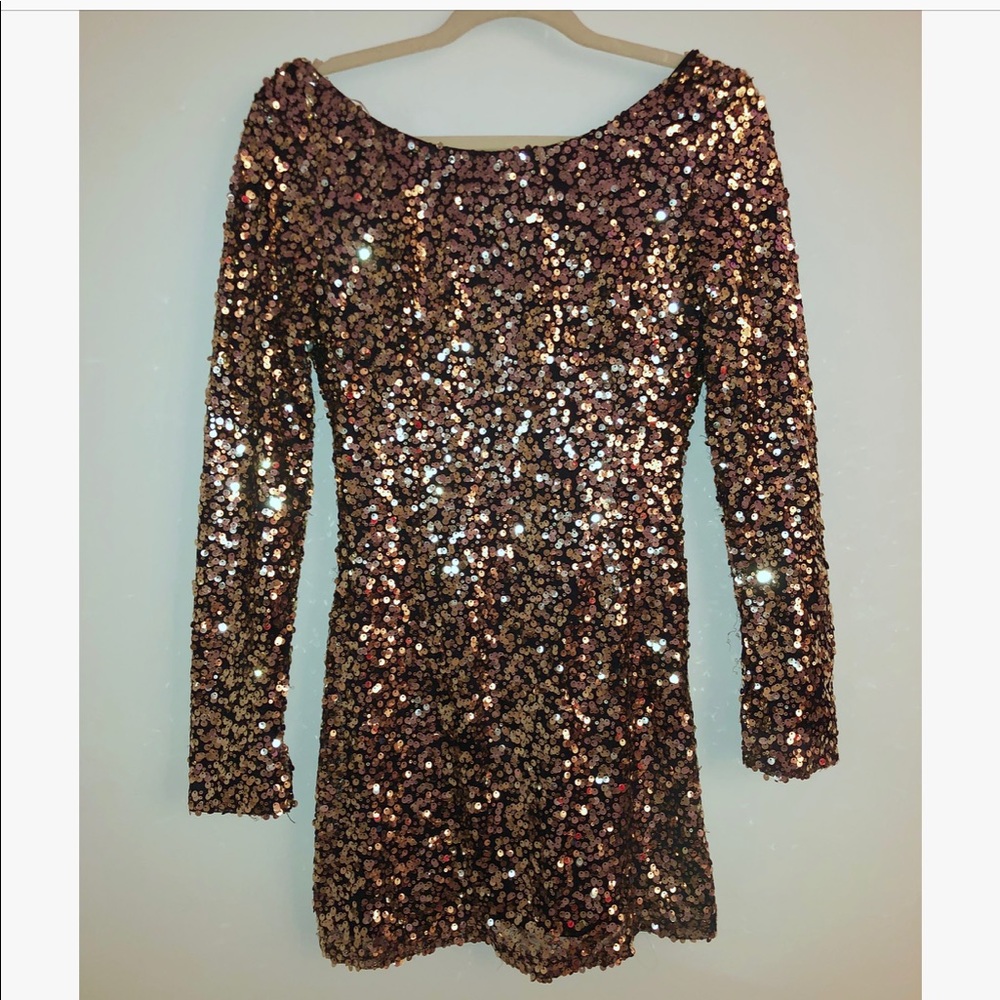 G by Guess Gold Sequin Bodycon Dress